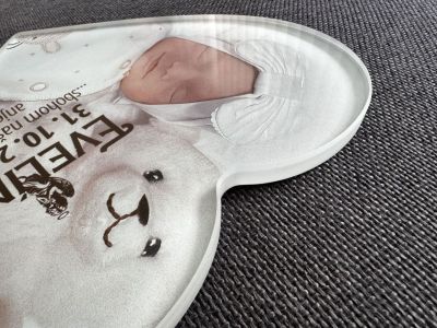 Lápida de vidrio en forma de corazón