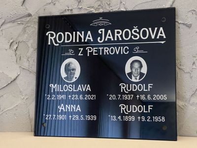 Lápida de vidrio con garantía de durabilidad del color de 100 años en exteriores