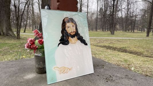 Fotografía de Jesucristo en vidrio