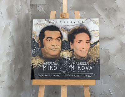 Lápida de vidrio con garantía de color de 100 años en exteriores