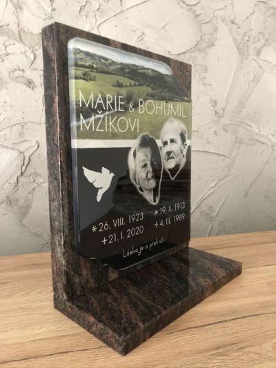 Placa de columbario de color – forma personalizada